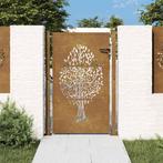 vidaXL Poort 105x130 cm boomontwerp cortenstaal, Tuin en Terras, Verzenden, Nieuw