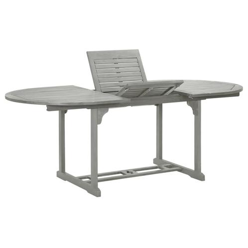 vidaXL Tuintafel 200x100x75 cm massief acaciahout grijs, Tuin en Terras, Tuintafels, Nieuw, Hout, Verzenden