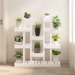 vidaXL Plantenstandaard wit 104,5x25x109,5 cm massief, Verzenden, Nieuw