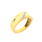 Gouden ring met diamant | 0,04 ct. (geelgoud), Sieraden, Tassen en Uiterlijk, Ringen, Goud, Met edelsteen, Gebruikt, 17 tot 18