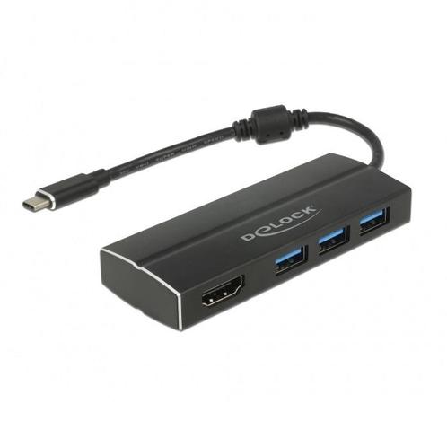 Premium USB-C naar HDMI en 3x USB-A adapter met DP, Audio, Tv en Foto, Audiokabels en Televisiekabels, Ophalen of Verzenden
