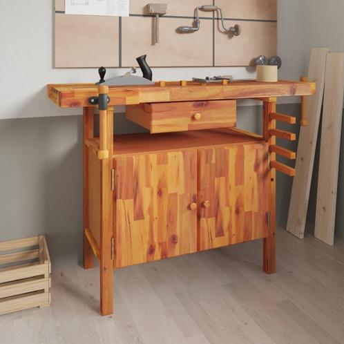vidaXL Werkbank met lade en bankschroeven 124x52x83 cm, Doe-het-zelf en Verbouw, Werkbanken, Nieuw, Verzenden