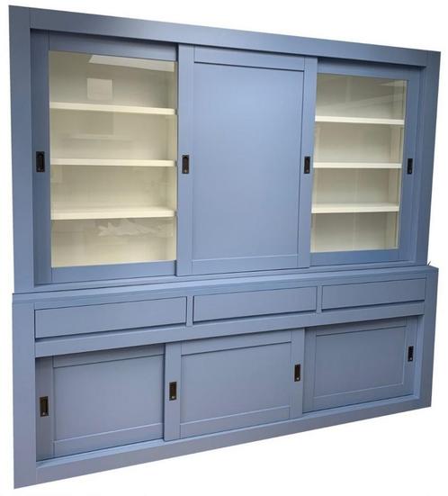 Buffetkast blauw Schagen 240cm dichte middendeur, Huis en Inrichting, Kasten | Buffetkasten, Ophalen of Verzenden