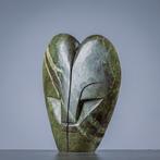 N.Kufce - sculptuur, Heart face - 310 mm - serpetine steen
