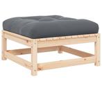 vidaXL Tuinvoetenbank met kussen massief grenenhout, Tuin en Terras, Verzenden, Nieuw