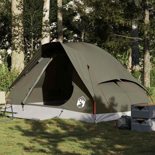 vidaXL Koepeltent 4-persoons waterdicht bruin, Caravans en Kamperen, Tenten, Nieuw, tot en met 2, Verzenden