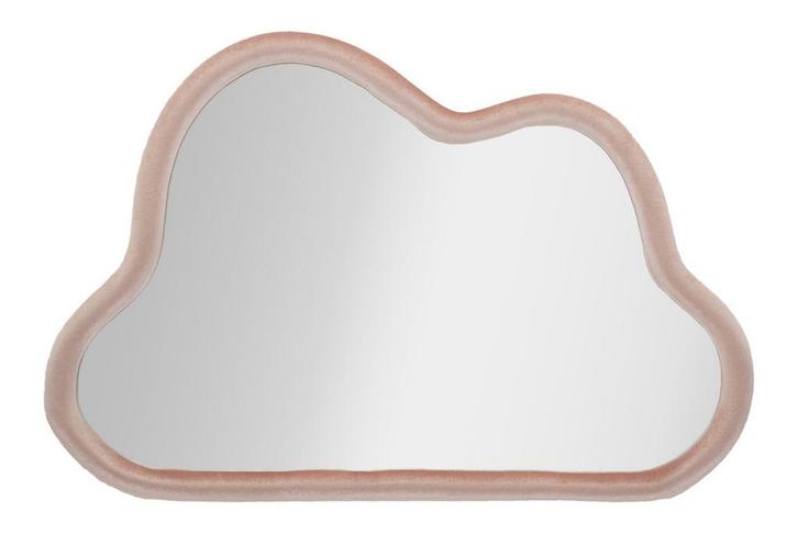 WANDSPIEGEL WOLK ROZE FLUWEEL CM 90X4X60, Huis en Inrichting, Woonaccessoires | Spiegels, Ophalen of Verzenden