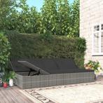 vidaXL Ligbed met kussens converteerbaar poly rattan, Tuin en Terras, Verzenden, Nieuw
