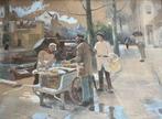 Adriaan de la Riviere (1847-1941) - Markt in Rotterdam, Antiek en Kunst, Kunst | Schilderijen | Klassiek