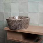 Waskom Loutro Bali T Rond 25x25x12 cm Marmer Taupe, Doe-het-zelf en Verbouw, Sanitair, Ophalen of Verzenden, Nieuw, Overige typen