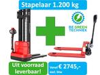 Actie: stapelaar 1200 kg + handpalletwagen 2500 kg cadeau!, Stapelaar, Verzenden, 1000 tot 2000 kg, EP Equipment