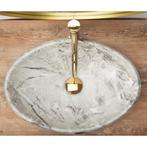 REA Ovale opzetwastafel - stone mat - stonelook - 48.5 x..., Ophalen of Verzenden, Nieuw