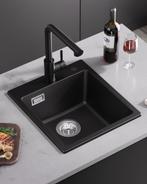 Spoelbak - Wasbak - Gootsteen - 40x45 cm - Zwart - SOFETIY, Verzenden, Zo goed als nieuw