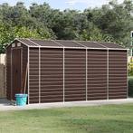 vidaXL Tuinschuur 191x385x198 cm gegalvaniseerd staal bruin, Verzenden, Nieuw