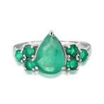 Ring - 18 karaat Witgoud - 2.45ct. tw. Smaragd - Smaragd -, Sieraden, Tassen en Uiterlijk, Ringen, Nieuw