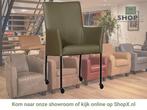 Leren eetkamerstoel Comfort met wieltjes en armleuning -, Huis en Inrichting, Stoelen, Nieuw, Leer, Ophalen of Verzenden, Eén