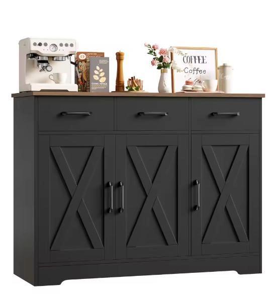 Dressoir Buffetkast met 3 Lades, 3 Deuren en Werkblad, Huis en Inrichting, Keuken | Keukenelementen, Nieuw, Verzenden