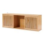 Badkamerkast Ypäjä voor wandmontage 93x20x33 cm bamboe natur, Huis en Inrichting, Woonaccessoires | Wandplanken en Boekenplanken