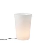Buiten vloerlamp wit 60 cm bloempot IP65 - Verano, Verzenden, Nieuw, Kunststof