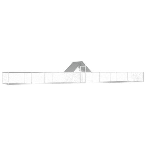 vidaXL Kippenren 14x2x2 m gegalvaniseerd staal, Dieren en Toebehoren, Knaagdieren en Konijnen | Hokken en Kooien, Nieuw, Verzenden