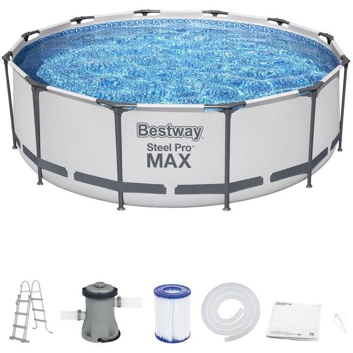 Bestway Zwembad 366x100cm Wit - Retourdeal - Familieplezier!, Tuin en Terras, Zwembaden, 200 tot 400 cm, Rond, Nieuw, Opzetzwembad