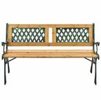 2 Zits tuinbank - Sanremo ruitmotief - Dennenhout - gietijze, Verzenden, Nieuw