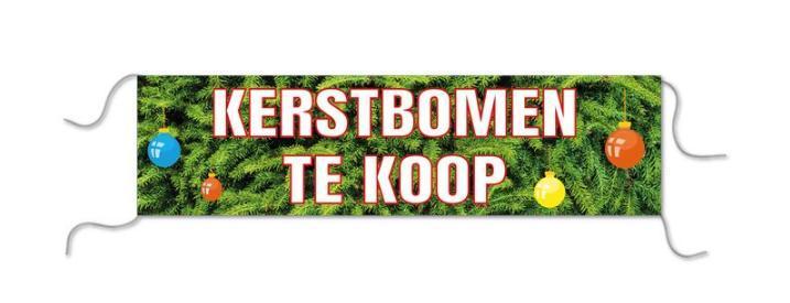Spandoek met tekst Vuurwerk, Kerstbomen te koop of Oliebol, Diversen, Kerst, Nieuw, Verzenden
