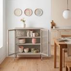 metalen vitrinekast - taupe, Verzenden, Nieuw