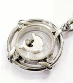 Ketting met hanger - 18 karaat Witgoud -  0.10ct. tw.