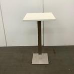 Sta-tafel op metalen poot, Hoogte 113 cm, Wit - RVS, Gebruikt, Ophalen of Verzenden