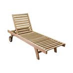 Fania ligbed 200x65xH35 cm teak verstelbaar, Ophalen of Verzenden, Nieuw