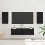 vidaXL Tv-meubelset met plank Anders 4 pcs Zwart eiken, Huis en Inrichting, Minder dan 50 cm, Verzenden, Nieuw, Minder dan 100 cm
