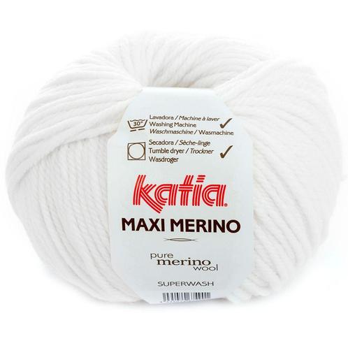 Katia Maxi Merino - 01 wit - Wol Garen, Hobby en Vrije tijd, Breien en Haken, Ophalen of Verzenden