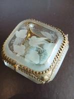 Sieradendoos - Glas, Messing - XIX Napoleon III Geen RP!, Antiek en Kunst