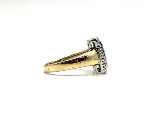 Ring - 18 karaat Geel goud, Witgoud - 0.60ct. tw. Saffier -, Sieraden, Tassen en Uiterlijk, Ringen