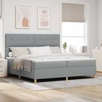 vidaXL Boxspring bed met matras Lichtgrijs 200 x 200 cm Stof, Huis en Inrichting, Slaapkamer | Bedden, Verzenden, Nieuw