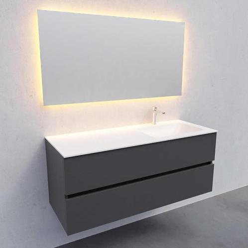 Badkamermeubel Solid Surface AQS Oslo 120x46 cm Rechts Mat, Huis en Inrichting, Badkamer | Badkamermeubels, Ophalen of Verzenden