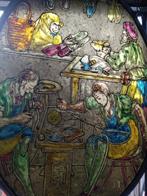 Glas-in-loodraam - 1940-1950 - Middeleeuwse schoenmakers, Antiek en Kunst