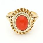 Ring - 18 karaat Geel goud - 1.85ct. tw. Bloedkoraal, Nieuw
