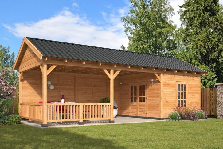 Zadeldak Overkapping met Schuur - 950 x 400cm - Bouwpakket, Huis en Inrichting, Woonaccessoires | Overige