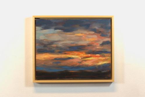 Zonsopkomst Olieverf schilderij Intense gekleurde lucht, Antiek en Kunst, Kunst | Schilderijen | Modern, Ophalen of Verzenden