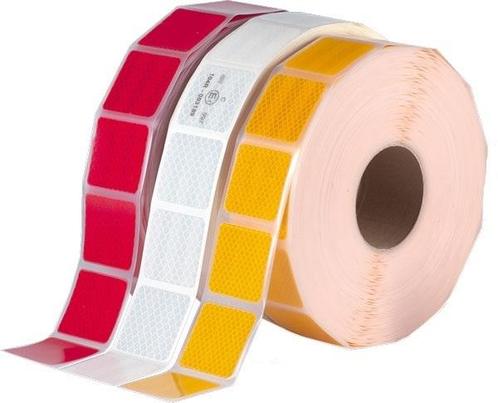 Reflecterende Tape Rood - 5x5 cm Stickers - Rol 50 meter - g, Auto diversen, Autostickers, Ophalen of Verzenden