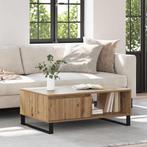 vidaXL Salontafel Artisan Eiken 90 x 60 x 35 cm Bewerkt hout, Verzenden, Nieuw, 50 tot 100 cm, Minder dan 50 cm