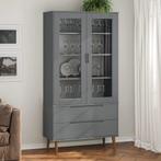vidaXL Vitrinekast MOLDE 90x35x175 cm massief grenenhout, Verzenden, Nieuw, 50 tot 100 cm, 25 tot 50 cm