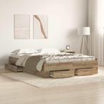 vidaXL Bedframe met lade Artisan Eiken 160 x 200 cm Bewerkt, Verzenden, Nieuw, Bruin, Hout