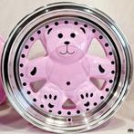 15 inch 4x100 YKW Wheels Y5892 - Teddys Pink Machined Lip, Nieuw, Ophalen of Verzenden