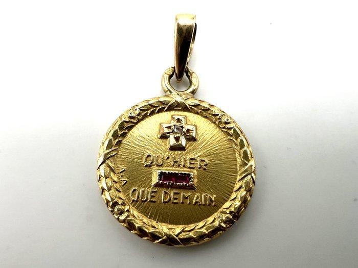 Zonder Minimumprijs - A. Augis - Hanger - 18 karaat Geel, Sieraden, Tassen en Uiterlijk, Antieke sieraden