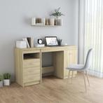 vidaXL Bureau 140x50x76 cm bewerkt hout sonoma eikenkleurig, Huis en Inrichting, Verzenden, Nieuw