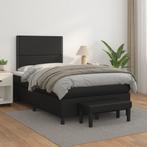 vidaXL Boxspring met matras kunstleer zwart 120x200 cm, Overige materialen, Verzenden, Zwart, Nieuw