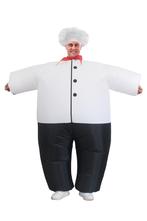 KIMU® Opblaas Kostuum Chefkok Opblaasbaar pak Kokspak Mascot, Nieuw, Carnaval, Ophalen of Verzenden, Kleding